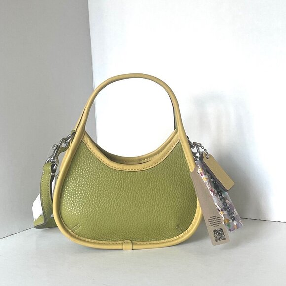 Coach Mini Ergo Bag Coachtopia CO662 Leather 90s Crossbody Lime Green Sunflower - Picture 11 of 13